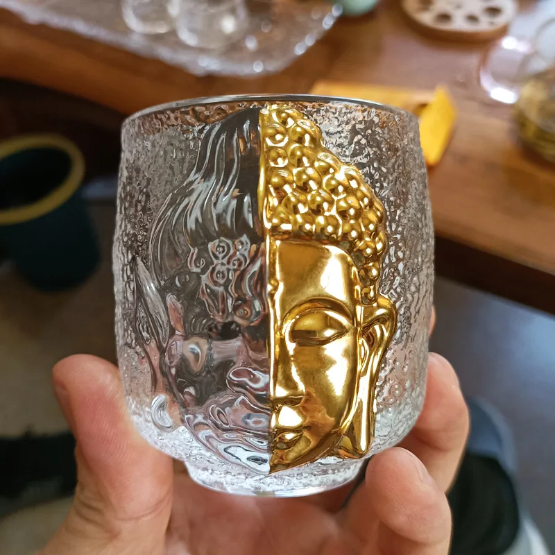 

Buddha Statue Japanese Style Recitation Cup,Crystal Glass Cup, Master Cup,Household Zen Cup,Glazed Kung Fu Tea Water Cup