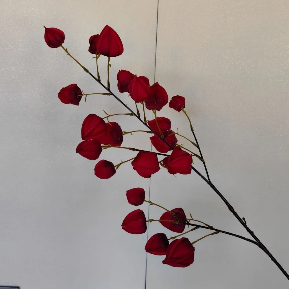 

Long Branches Artificial Lantern Flower Lifelike Decorative Lantern Fruit Branches Real Touch Plastic Fake Flower