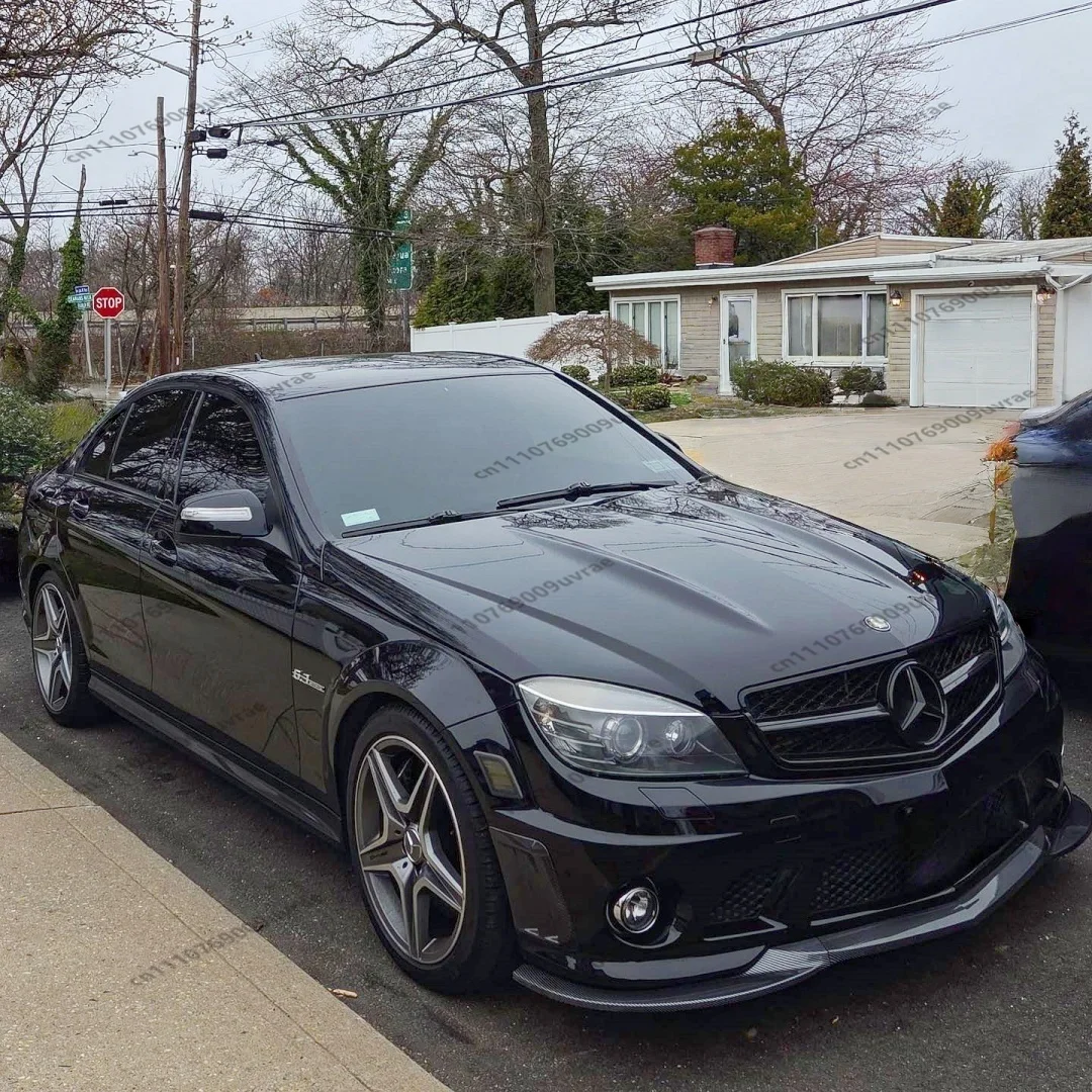 

For Mercedes Benz C Class W204 S204 C63 AMG 2007-2010 Pre-facelift Front Bumper Lip Splitter Spoiler Canard Diffuser Lip Kit