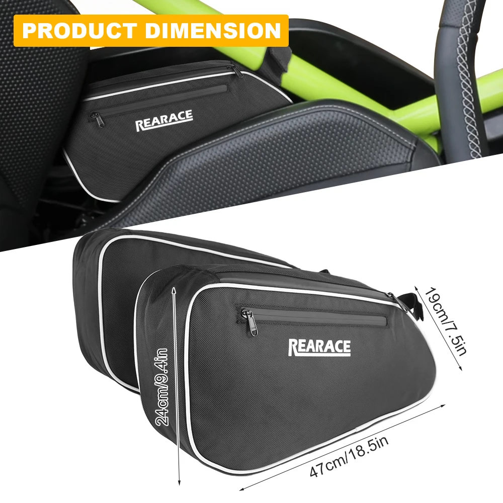 For Polaris Slingshot Base/ GT/ R 2015-2024 Motorcycle Driver & Passenger Side Storage Bags 1 Pair Waterproof UTV Side Door Bags