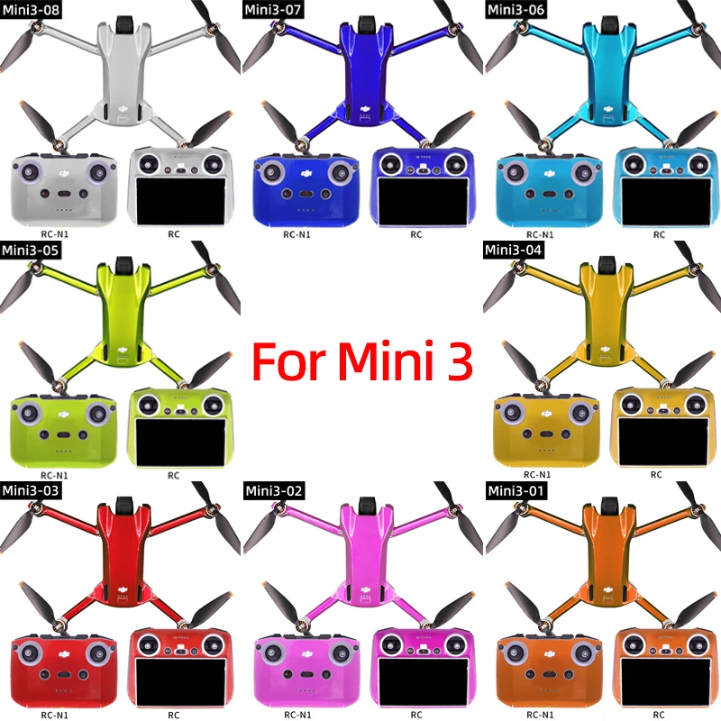 For DJI Mini 3 Drone Body RC-N1/RC Screen Remote Controller Fluorescent Sticker Anti-scratch Protective Film Skin Accessories