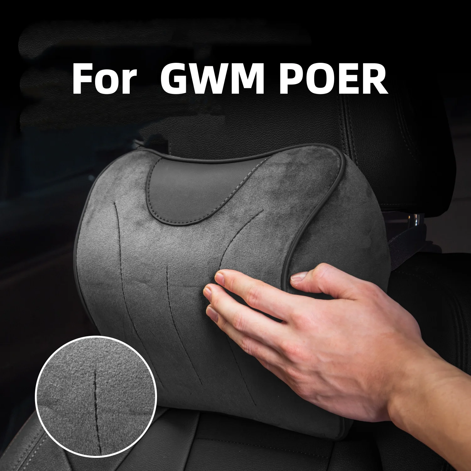 Soft Plush Car Neck Headrest Pillow Ergonomic Support for Long Drive For GWM POER Great Wall Cannon car accessories interior
