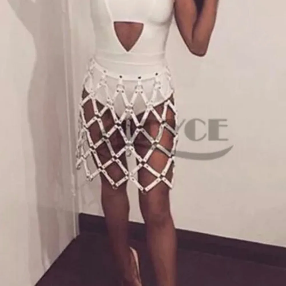 Reality Show Women Belt Gothic Punk Leather Performance Dress Party Ball Custom Props view 6