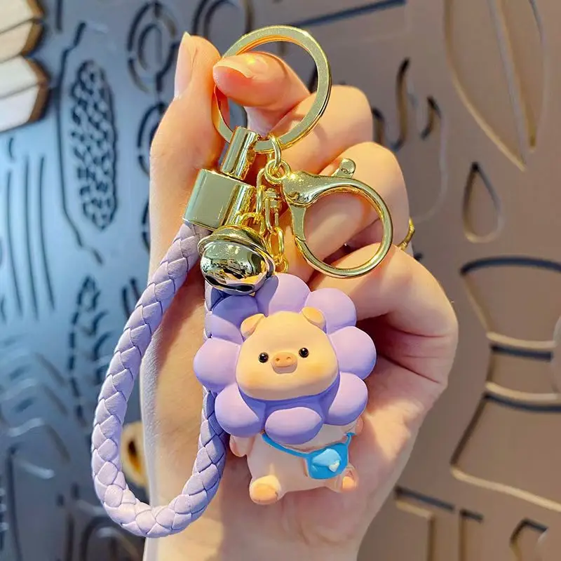 귀여운 조개 고양이 펜던트 귀여운 빈티지 꽃 갈색 피부 롤리타 고양이 키체인 펜던트 생일 선물