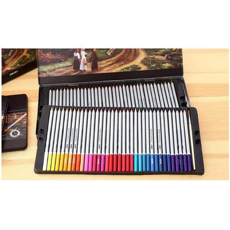 Juego de lápices de colores para dibujo y pintura, suministros de papelería para escuela, bocetos de arte para estudiantes, 24/48/72 colores