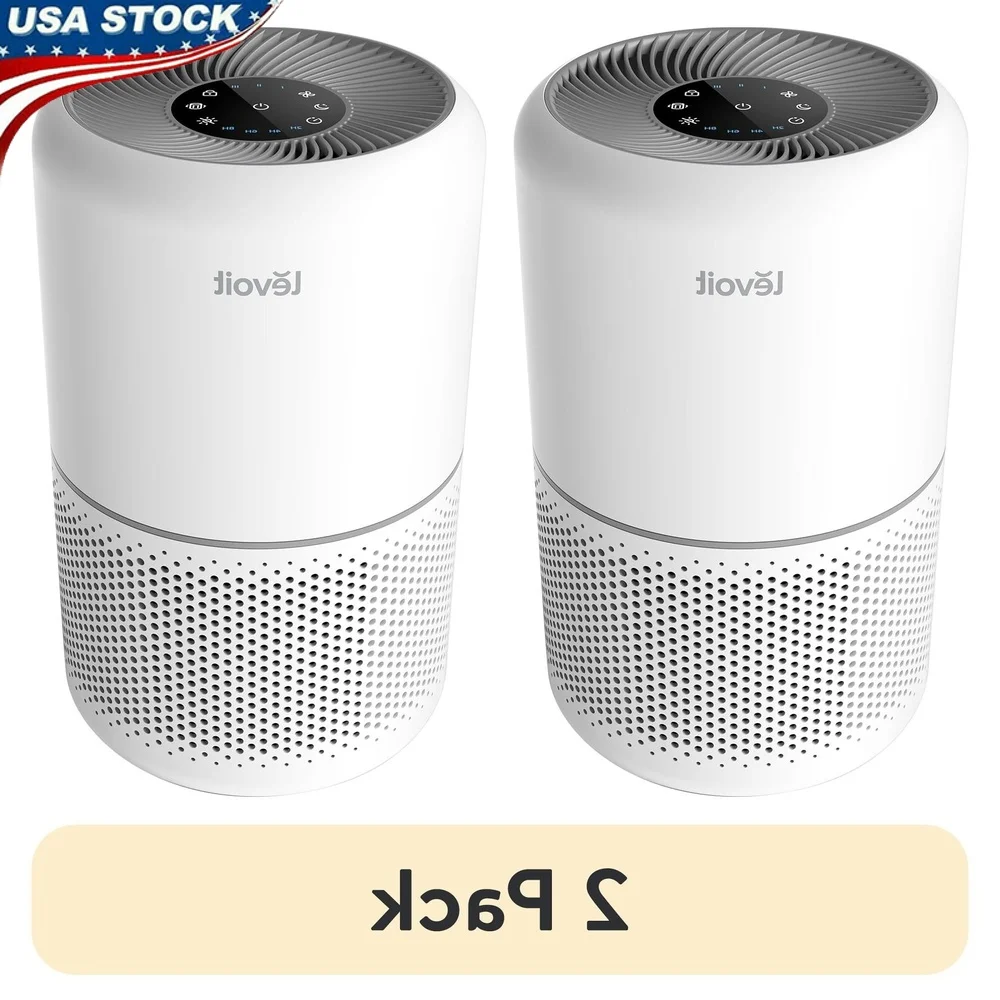 

2 упаковки фильтров для очистки воздуха HEPA с активированным углем, 3-ступенчатая фильтрация, удаляет пыль, пыльцы, дым, запахи, большие комнаты, 1064 кв. футов