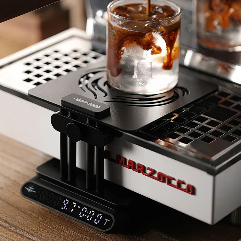 

MHW-3BOMBER Coffee Machine Weighing Stand with Silicone Non-slip Pad Height-adjustable Scale Stand Home Barista Kitchen Tools