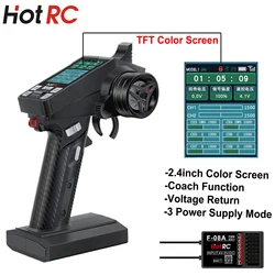HOTRC CT-8A 8-kanałowy pilot zdalnego sterowania 300m 2.4GHz FHSS 8-kanałowy nadajnik radiowy z odbiornikiem F-08A do samochodu RC Buggy Boat Tank