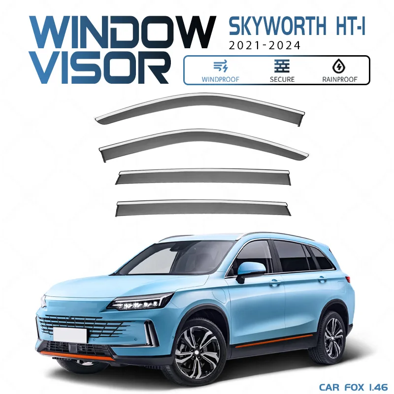 

For Skyworth HT-i 2021-2024 Window Visor Vent Shades Sun Rain Deflector Guard 4PCS/SET For Skyworth HT-i 2021-2024