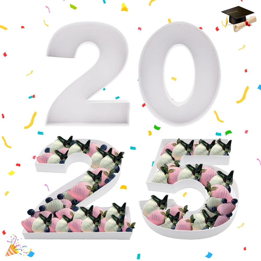 2025  decorations Graduation Grade New Year eva Fillable Charcuterie Cardboard Number Sweet For Treat