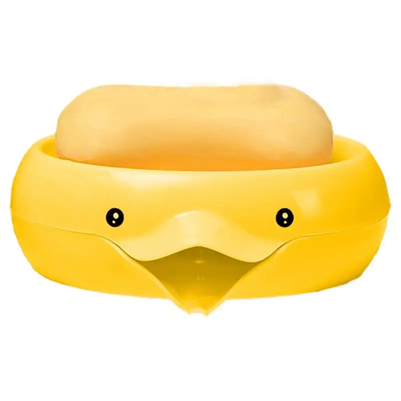 cute duck draining soap box Yellow Cute Shape Thickened Material Easy To Clean Various Colors Bathroom Storage Soap Rack