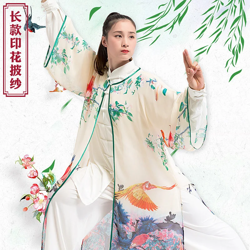 Women's Unisex Tai Chi Cape New Arrival Flowing Chinese Style Martial Arts Training & Performance Wear Gauze Fabric Single Piece