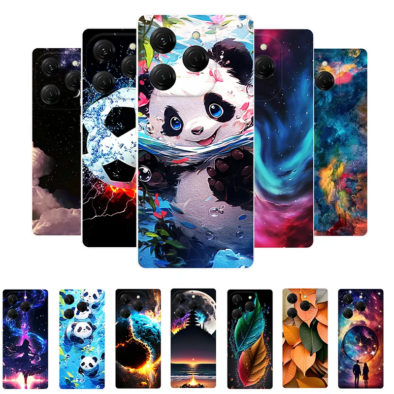 Cases For Tecno Spark 20 Pro KJ6 Cute Panda Shockproof Silicone Cover For Tecno Spark 20 Pro 4G Bumper Spark20Pro Coque Fundas