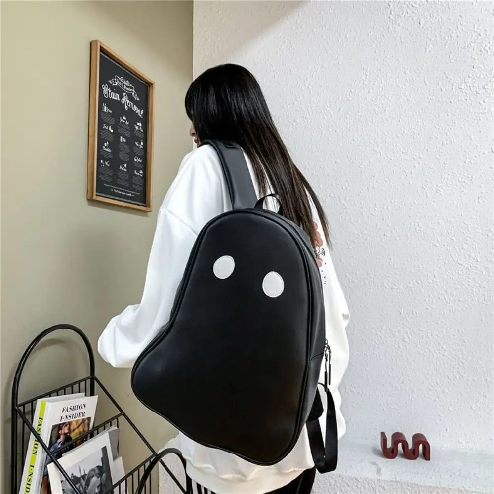 Gift Pu Leather Ghost Backpack Harajuku Style School Bag Students Book Bag Handbag Large Capacity Shoulder Bag Girl
