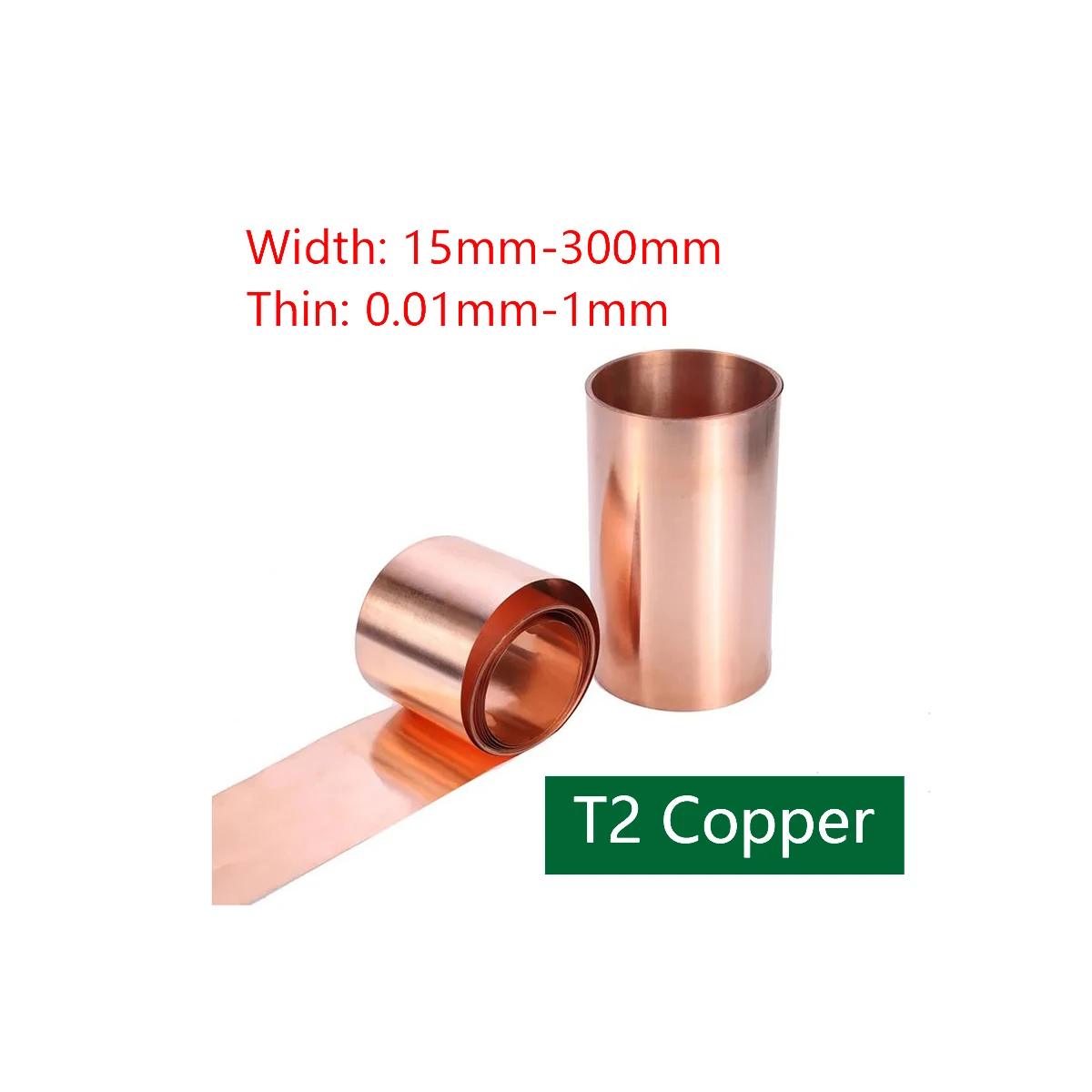 

Ultra-Thin 0.01mm-1mm Copper Sheet Plate Roll ,1Meter T2 Copper Belt Pure Copper Foil