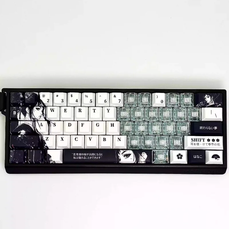 

Japan Geisha Theme Keycap Set Personalized Keycaps PBT+PC for Cherry Mx Wooting Mechanical Keyboards Apply to MCHOSE Ace68/60