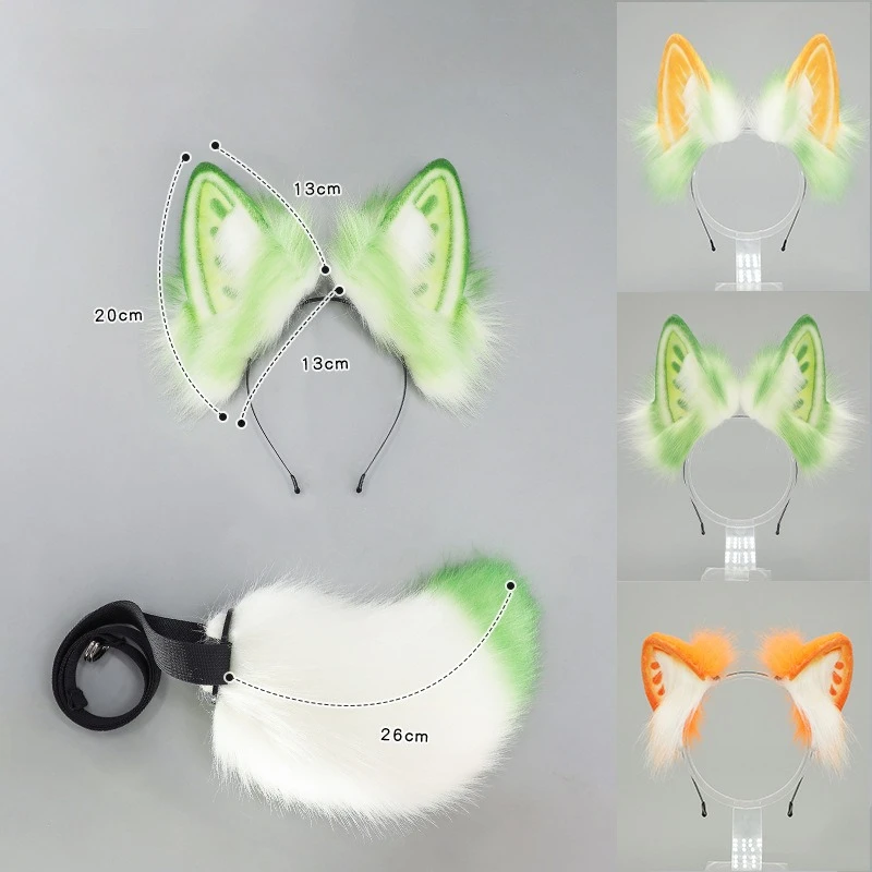 Halloween Simulation bête oreille bandeau Lolita à la main en peluche oreilles de lapin Kc spectacle de bande dessinée Cos oreilles de lapin queue de lapin ensemble