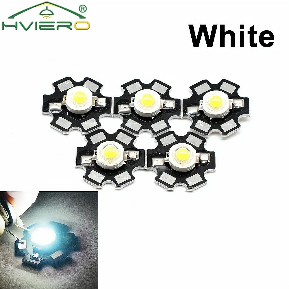 10Pcs LED Warm White Chip Lamp Bead 1W High Power For DIY Light With 20mm Star PCB Platine Heatsink Interior Decorative Lighting