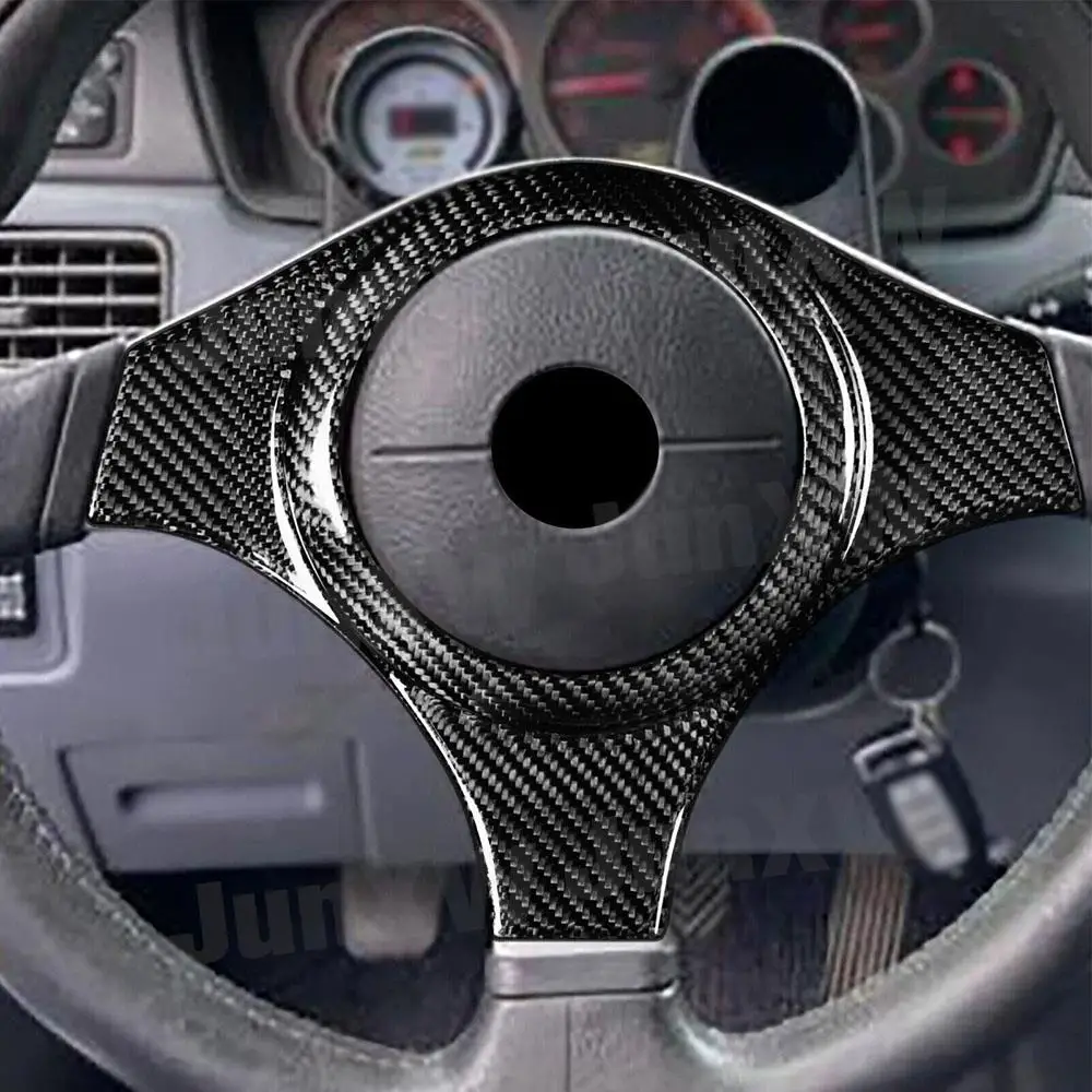 Carbon Fiber Automobile Steering Wheel Cover Decorative Parts for Mitsubishi EVO 7 8 9 2003-2006 Car Styling - view 2