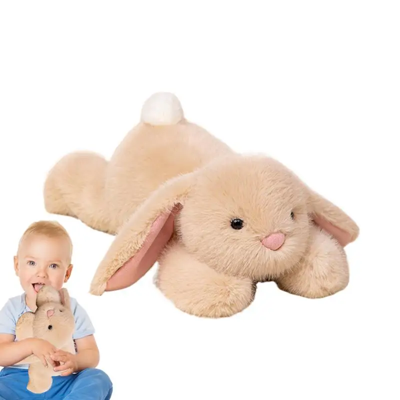 Lying Rabbit Plush Stuffed Huggable Bunny Rabbit Plush With Floppy Ears Cute Realistic Cuddly Animals Collection For Study Room