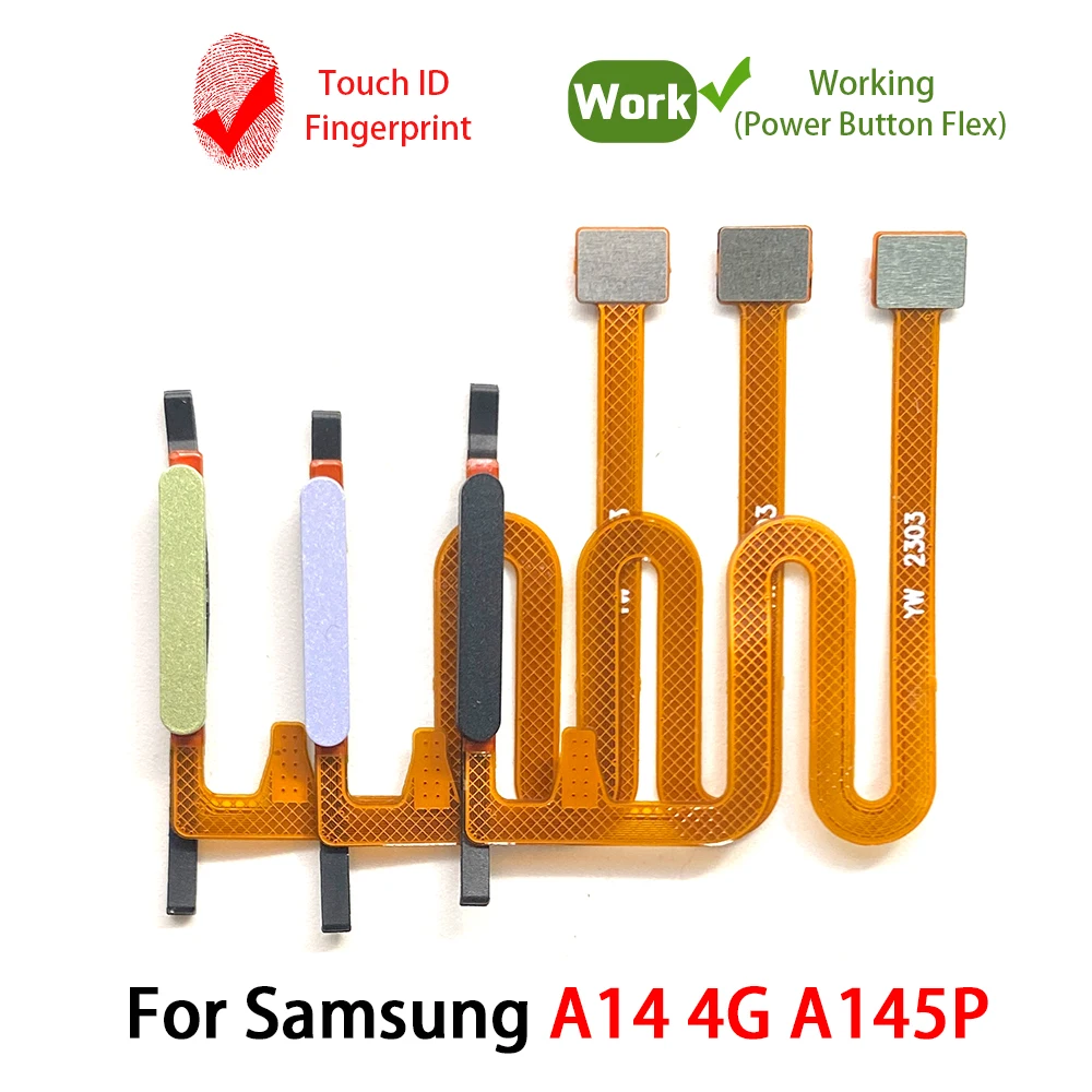 New For Samsung A14 4G A145F A145P / A14 5G A146B A146P Home Button Fingerprint Touch ID Sensor Flex Cable