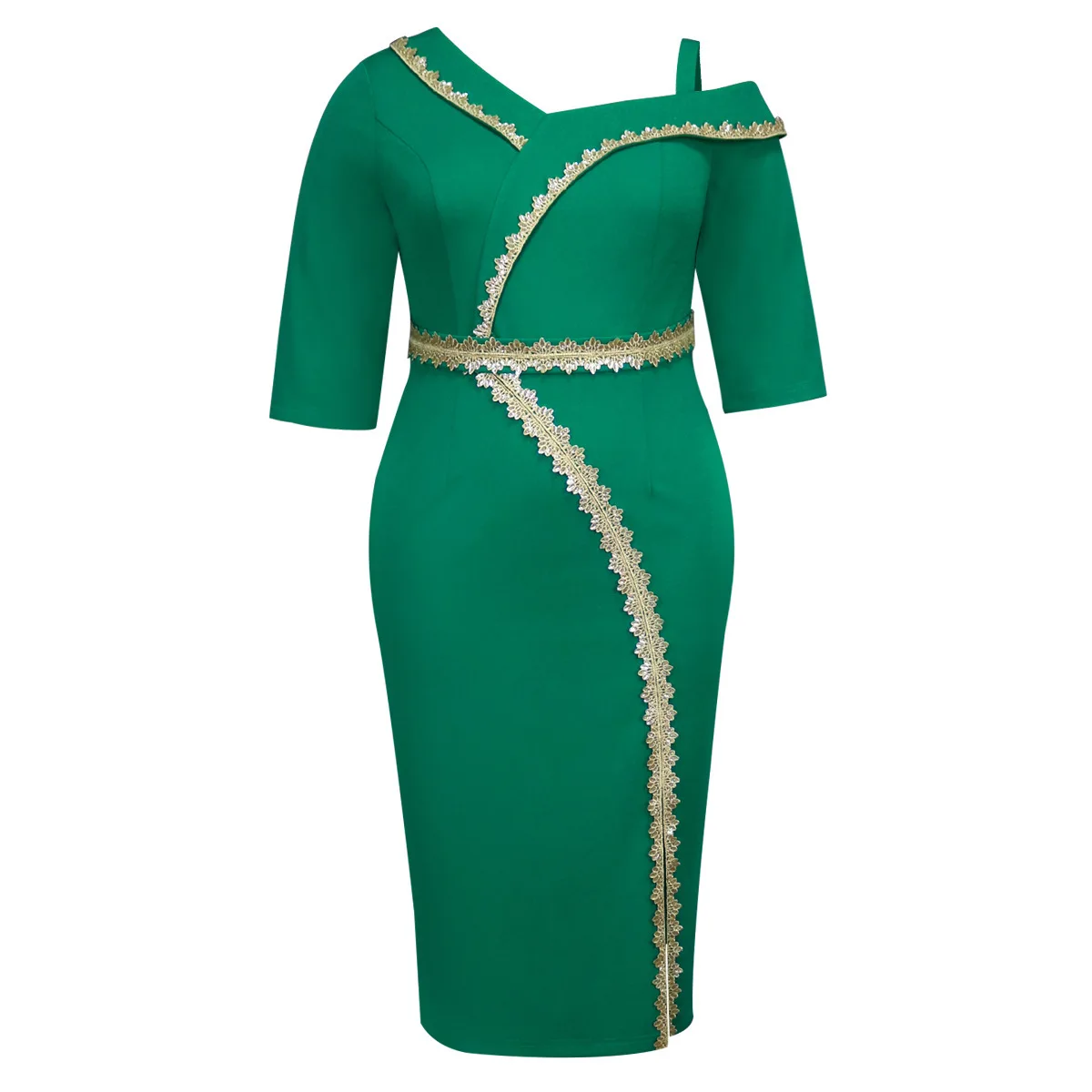 Am 050107 vestido Sexy con hombros descubiertos de talla grande para fiesta, banquete, cóctel, vestido de cintura alta, vestidos de fiesta de verano, Elegantes informales Y2k