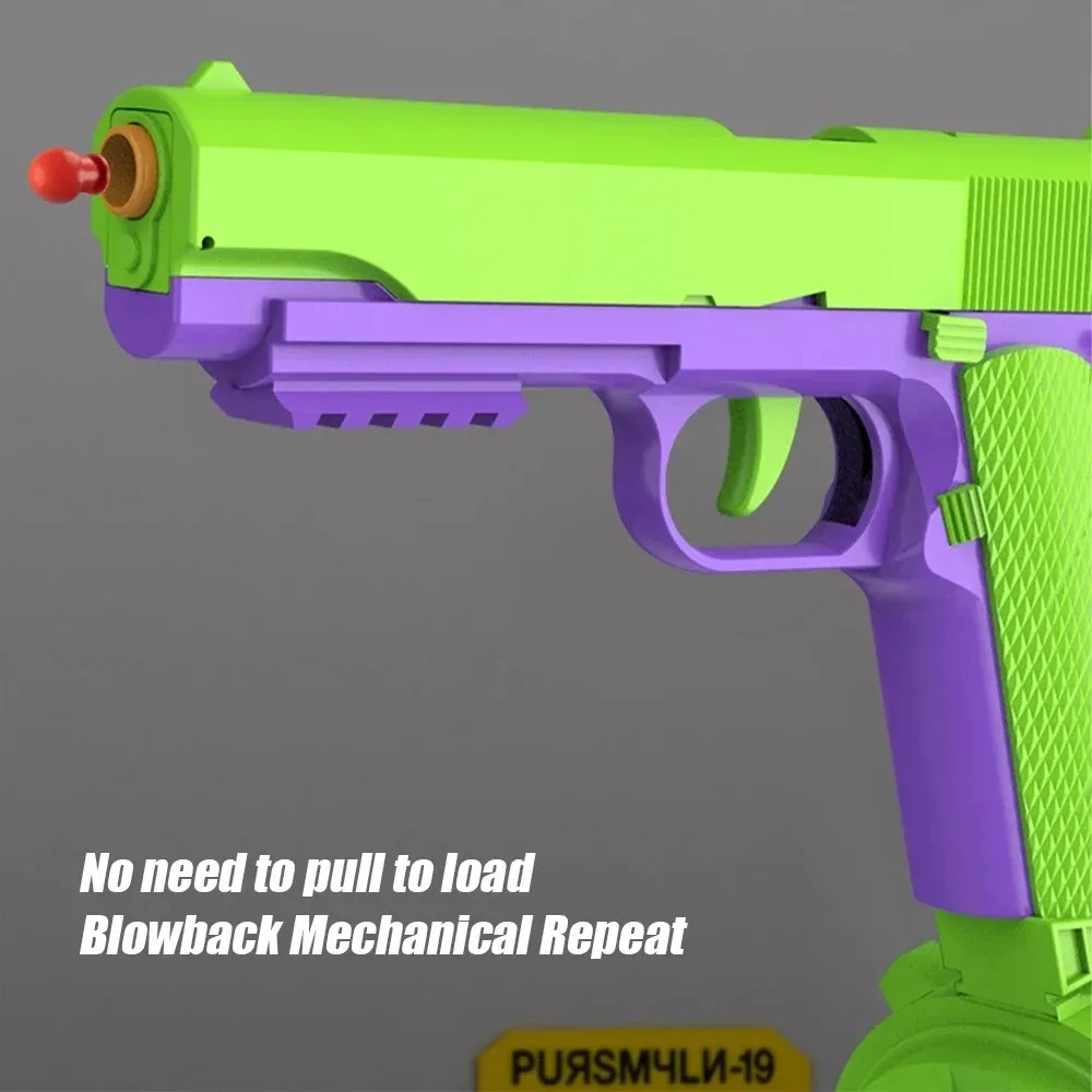 M1911 Carrot Children's Toy Gun F8 Automatic Shell Throwing Continuous Pistol Boy Toy Gun Soft Bullet   5.0   1 R