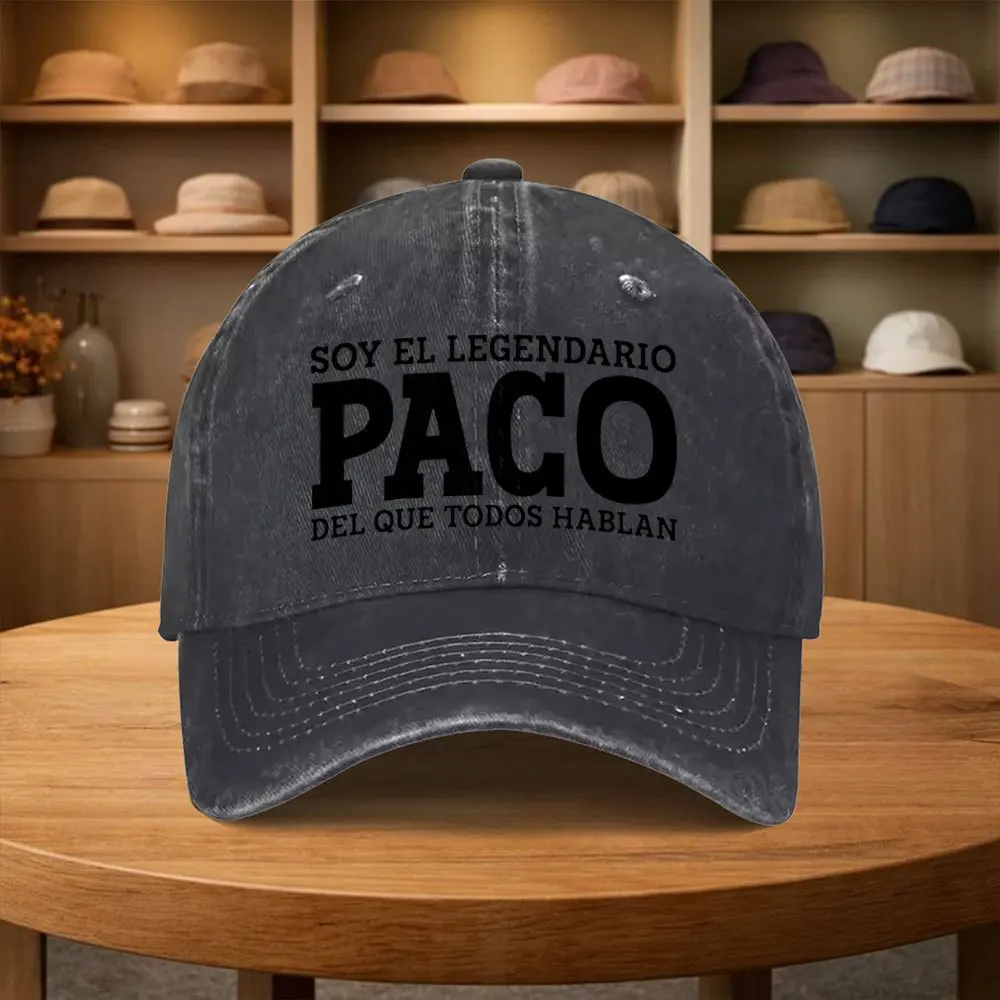 1 Gorra de Béisbol Ligera Estilo Urbano con Diseño de Letras PACO, Apta para Todas las Estaciones. Un Sombrero Informal para Fiestas y Picnics