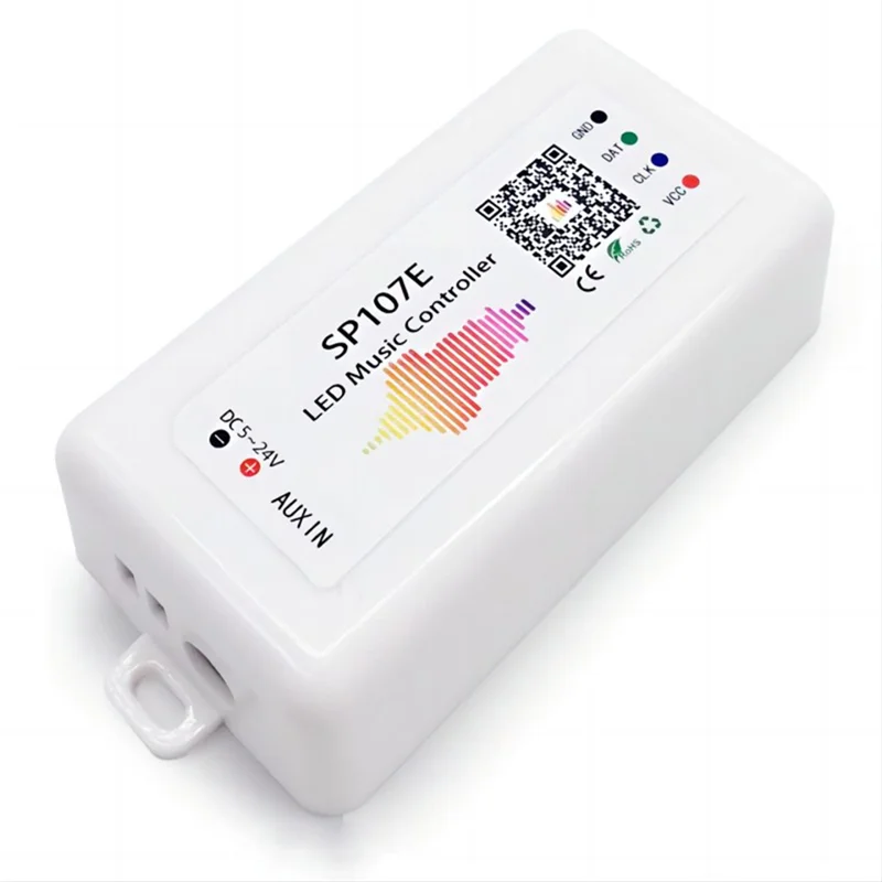 

B84B-SP107E DC5-24V Светодиодный музыкальный контроллер с беспроводным Bluetooth-совместимым SPI полноцветным управлением музыкой через приложение для телефона