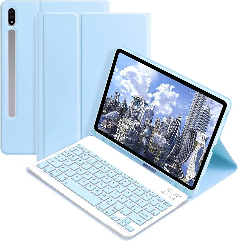 

Чехол-клавиатура для Samsung Galaxy Tab S10 Plus 12.4, чехол для Galaxy Tab S9 Plus 12.4, S7 FE, S8 PLUS 12.4, чехол-клавиатура для планшета