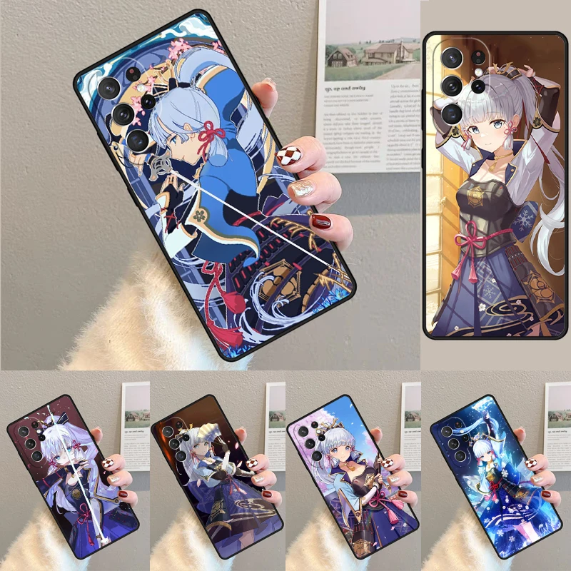 Cover For Samsung Galaxy S24 Ultra S21 S22 S8 S9 S10E Note 10 20 Plus FE S23 Genshin Impact Kamisato Ayaka Phone case Coque