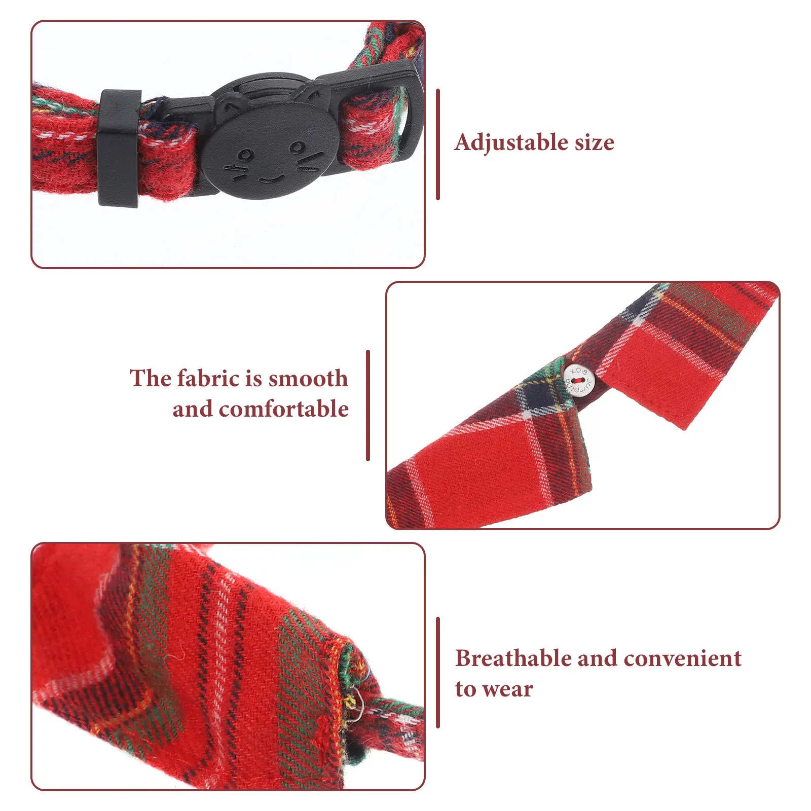 

Collar Plaid Design Adjustable Breathable Comfortable for Kittens and Cats Perfect for Photos Cat Collar