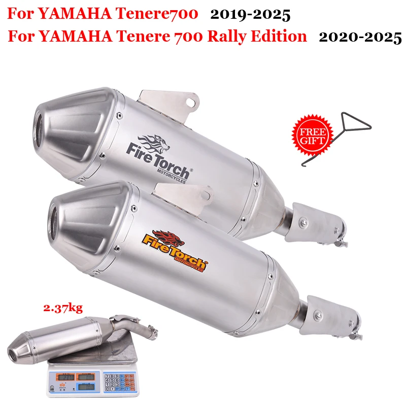 

Slip On For Yamaha Tenere 700 Rally Edition Tenere700 2019 2020 - 2025 Motorcycle Exhaust Systems Mid Link Pipe Escape Muffler