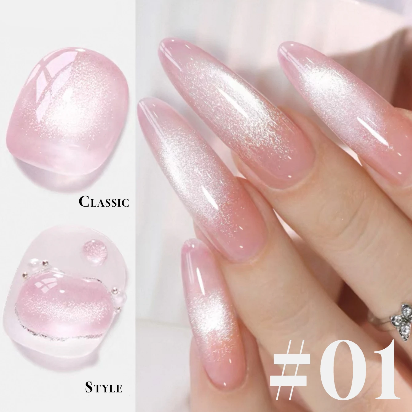 1-6 SZT. Lakier Żelowy do Paznokci Kocie Oko Lodowy 2025 Najlepiej Sprzedający Się Codzienny Delikatny Super Błyszczący Kolorowy Koraliki Szklane Akcesoria do Zdobienia Paznokci