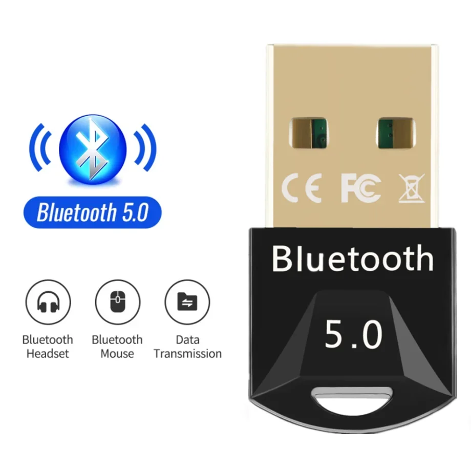 Беспроводной USB-адаптер Bluetooth-ключ USB-приемник-передатчик USB-адаптер Bluetooth 5.0 для гарнитуры, динамика, ПК, компьютера, ноутбука