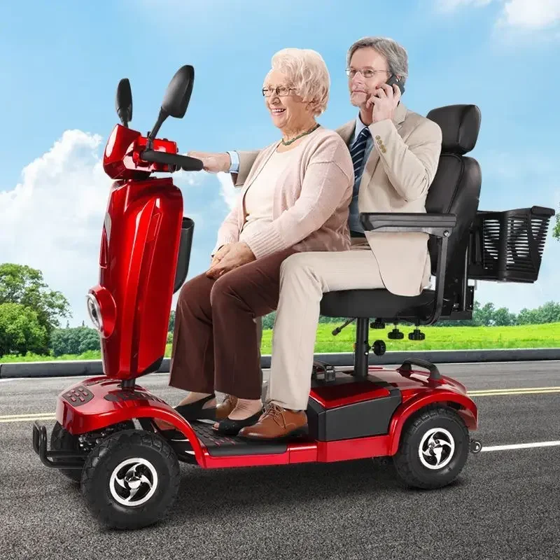 Elderly Scooter Four-wheeled Electric Vehicle for The Elderly New Lightweight Double Folding Electric Vehicle