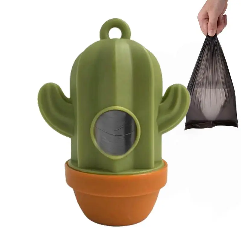 Dog Poop Bag Dispenser Cactus Waste Container For Outdoor Portable Dog Poo Pickup Bags Holder For Walking Hiking Running