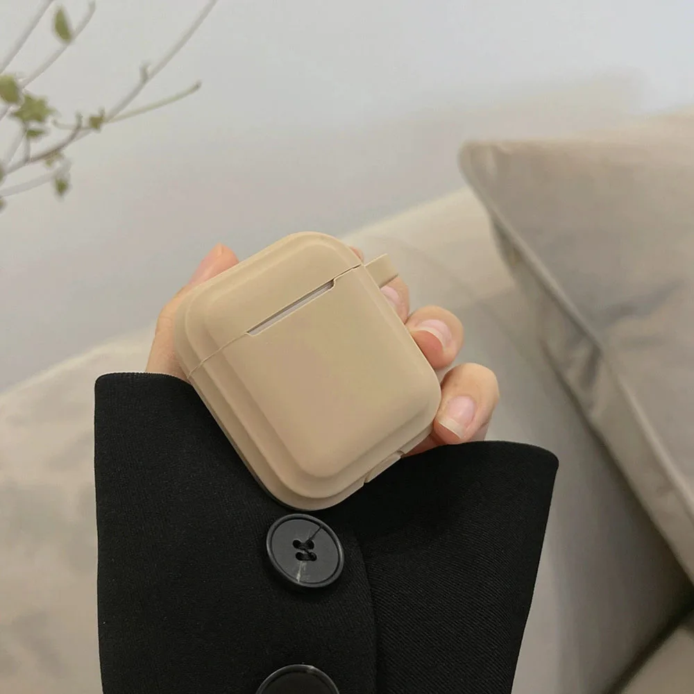 القهوة الحليب الشاي اللون سيليكون حقيبة سماعة الاذن ل AirPods 1 2 3 4 Pro Pro 2 3nd الجيل سماعة لاسلكية تعمل بالبلوتوث شحن غطاء صندوق