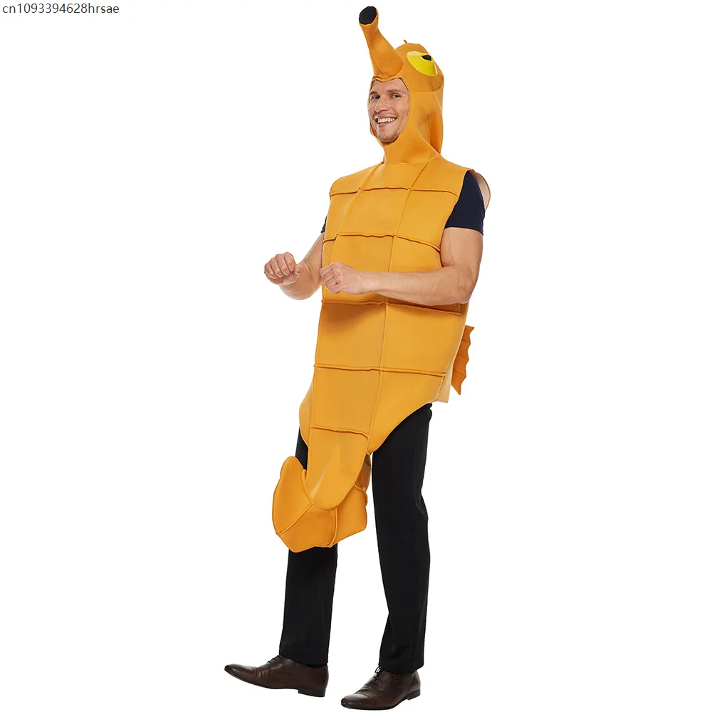 

2025 New Arrival Men Yellow Sea Horse Purim Carnival Outfit Women Adult Seahorse Halloween Costume