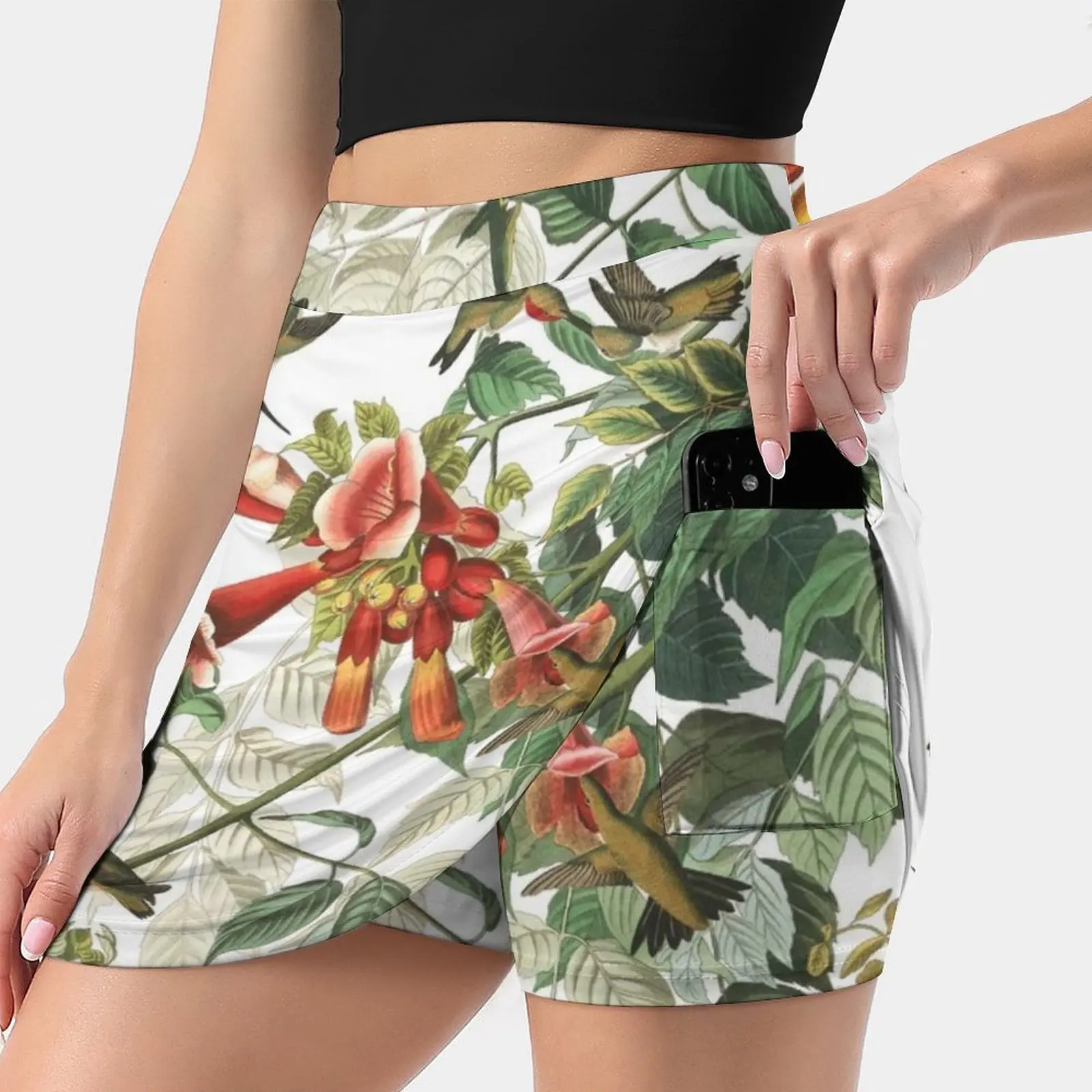 

Ruby-Throated Hummingbird-John James Audubon Women's skirt Sport Skort Skirt With Pocket Fashion Korean Style Skirt 4Xl Skirts