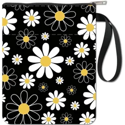 Book Sleeves Small Daisy Book Protector Flower Book Covers for Paperbacks Washable Fabric Cloth Book Cover with Zipper