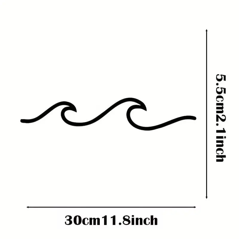 1Pc Metal Wave Art Sign Wall Decor Ocean Wave Wall Hanging Minimalist Lines Iron Crafts Metal Wall Hanging for Office Decor
