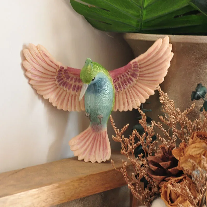 Pastoral Style Hand Painted Hummingbird Ornaments Garden Bird Terrace Pendant Hanging Wall Boutique Home Decoration Gifts