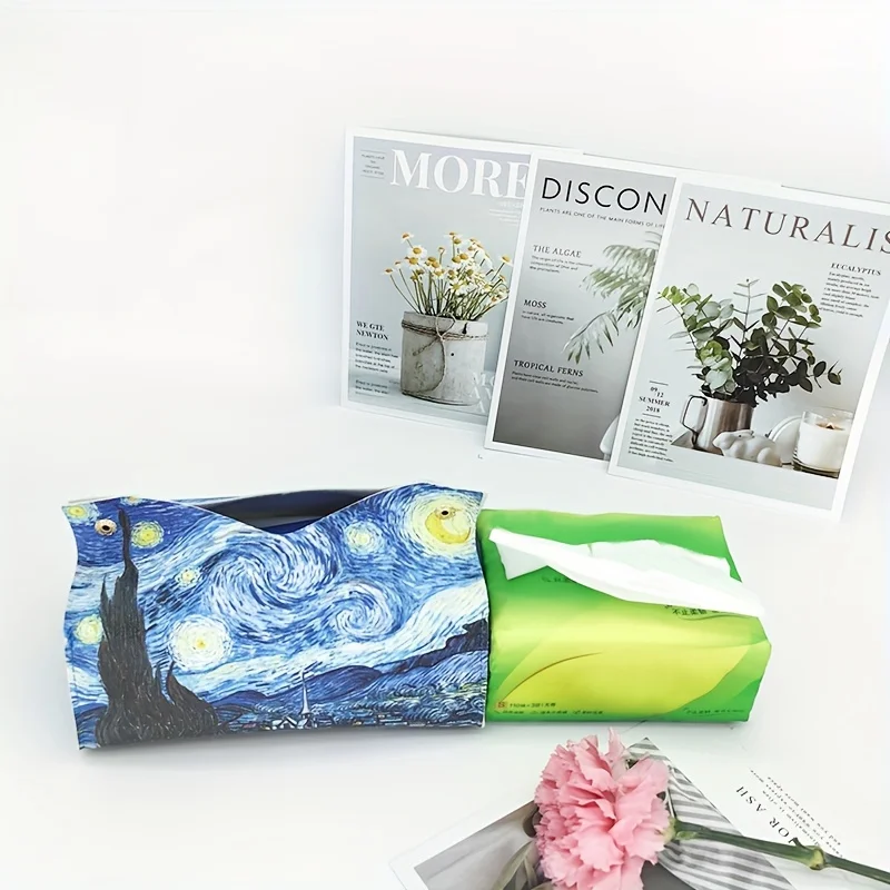 1pc Van Gogh Starry Sky Paper Tissue Storage Box Paper Special