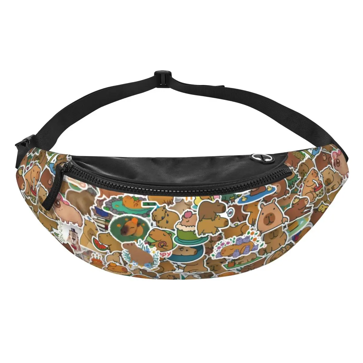 Custom Cute Giant Cavy Capybara Collage Fanny Bag Customized Crossbody Waist Pack Men Women Travel Hiking Phone Money Pouch