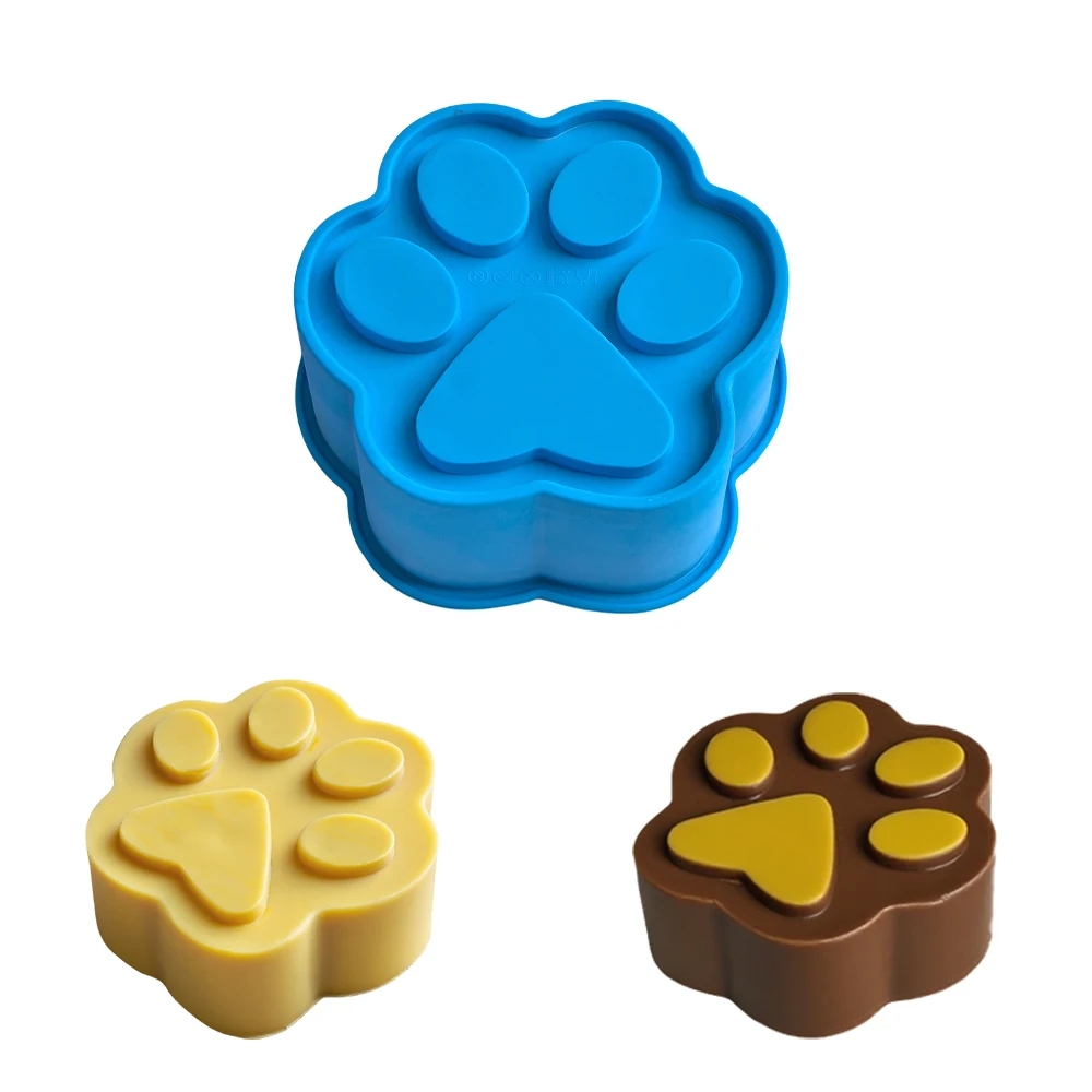 1 molde de silicona con forma de pata de gato para pastel de crema de chocolate, utilizado para pasteles de mousse DIY, postres, repostería, sartenes para hornear