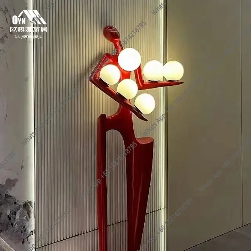 X69 Welcome Figure Sculpture Light Luxury Floor Furniture Hotel Lobby Exhibition Hall Abstract Art Humanoid Floor Ornament