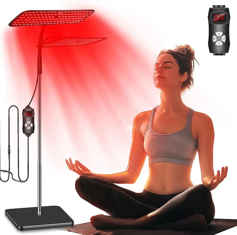 660nm &850nm Infrared Light Device 25W LED Red Light Therapy Lamp with Stand Facial Skin Care for Relief Muscle Joint Pain
