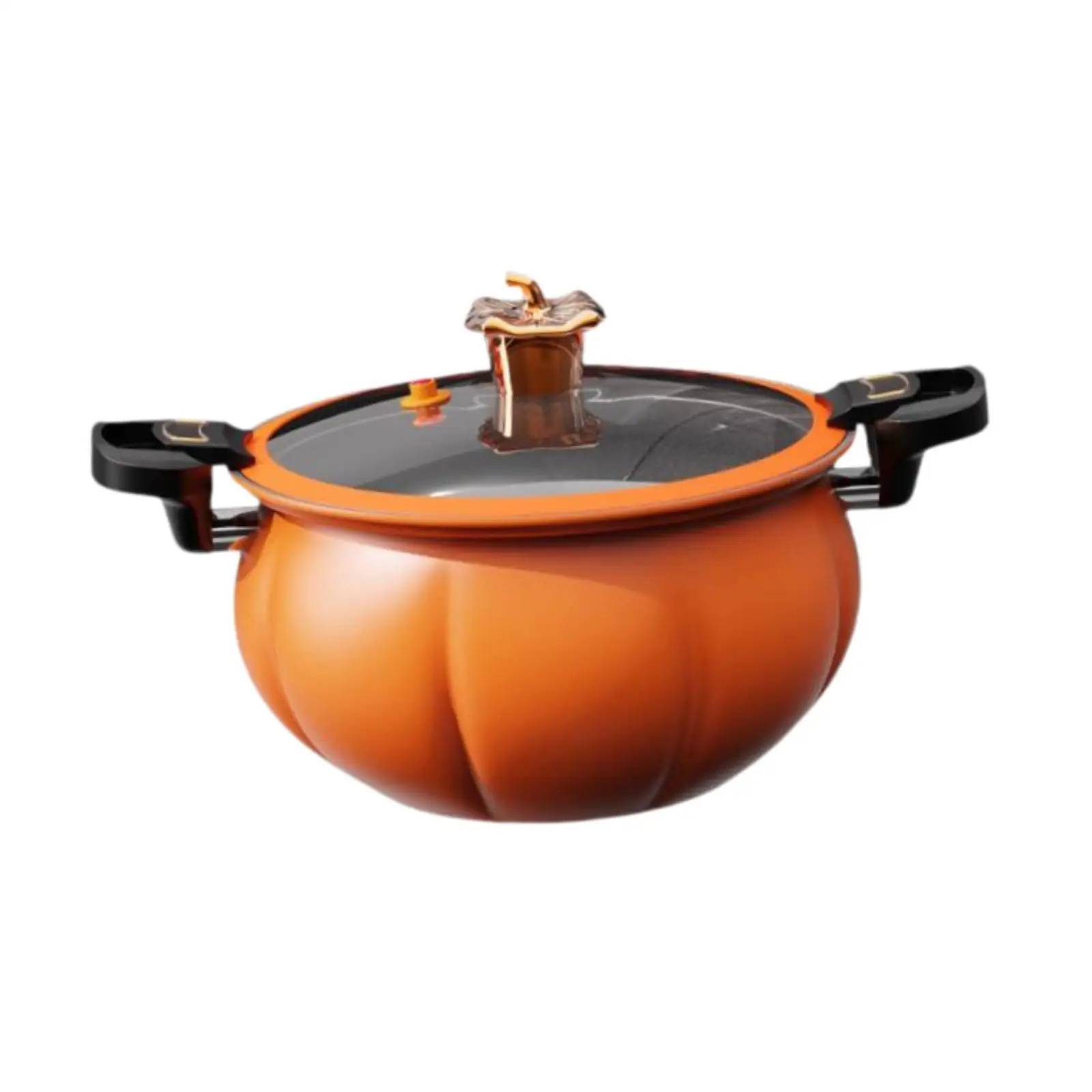 

Pumpkin Shaped Soup Pot 5L Non Stick with Cover Cookware Micro Pressure Pot