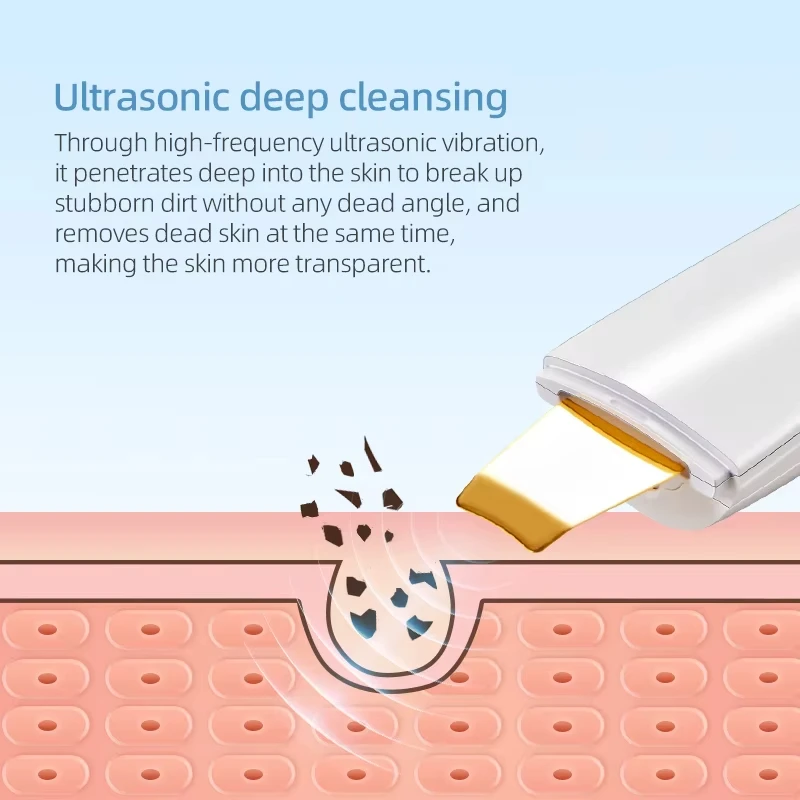 Elektrische Huid Scrubber Peeling Comedondrukker Diepe Gezicht Reiniging Lifting Ion Acne Porie Cleaner Facial Spatel Schop Cleanser
